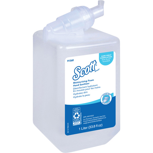 Scott&reg; Pro Moisturizing Foam Hand Sanitizer, 1000 ml, Cartridge Refill, 62% Alcohol Dufferin Supply
