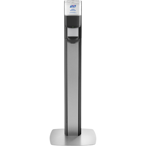 Messenger ES8 Silver Panel Floor Stand with Dispenser Dufferin Supply