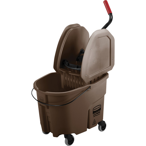 WaveBrake&reg; Mop Bucket & Wringer Combo Pack, Down Press, 8.75 US Gal.(35 Quart), Brown Dufferin Supply