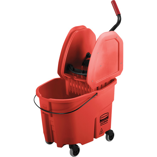 WaveBrake&reg; Mop Bucket & Wringer Combo Pack, Down Press, 8.75 US Gal.(35 Quart), Red Dufferin Supply