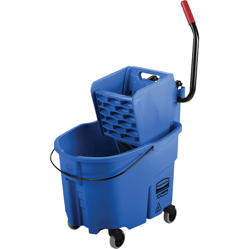 WaveBrake&reg; Mop Bucket & Wringer Combo Pack, Side Press, 8.75 US Gal.(35 Quart), Blue Dufferin Supply