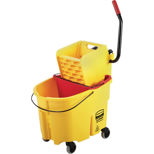 WaveBrake&reg; Mop Bucket & Wringer Combo Pack, Side Press, 8.75 US Gal.(35 Quart), Yellow Dufferin Supply