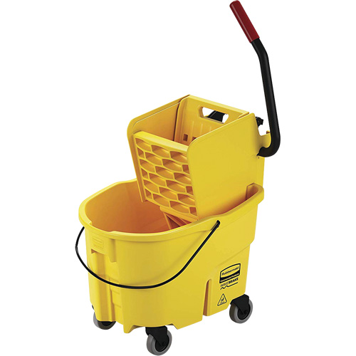 WaveBrake&reg; Mop Bucket and Wringer, Side Press, 6.5 US Gal. (26 Quart), Yellow Dufferin Supply