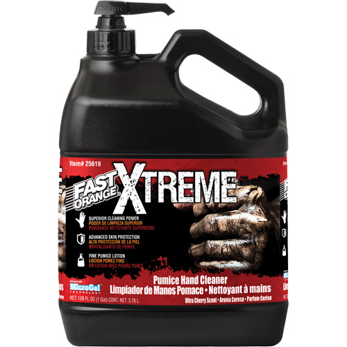 Nettoyant professionnel pour les mains Xtreme, Pierre ponce, 3,78 L, Bouteille &agrave; pompe, Cerise Dufferin Supply