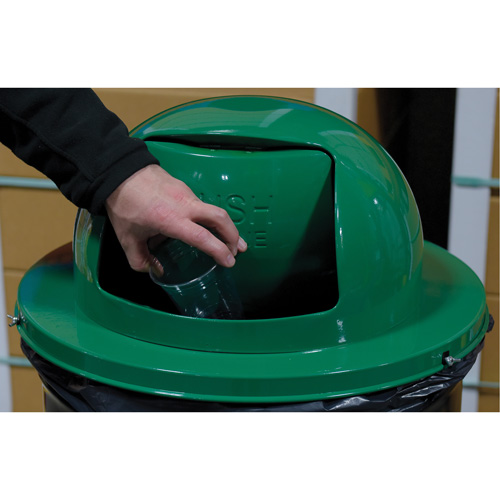 Couvercle pour baril &agrave; d&eacute;chets, Couvercle bomb&eacute;, M&eacute;tal, Convient aux contenants 23-1/2" dia. Dufferin Supply