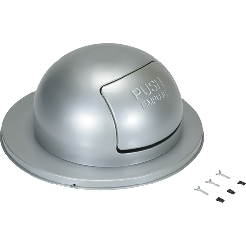 Drum Waste Disposal Top, Dome Lid, Metal, Fits Container Size: 23-1/2" Dia. Dufferin Supply