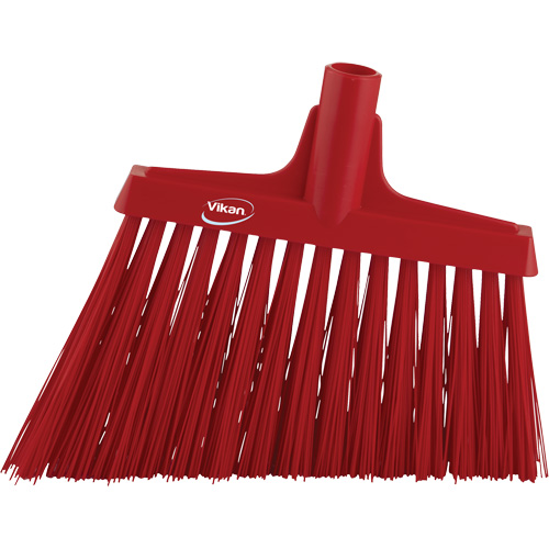 Angle Broom Head, X-Coarse Bristles, 12", Polyester, Red Dufferin Supply