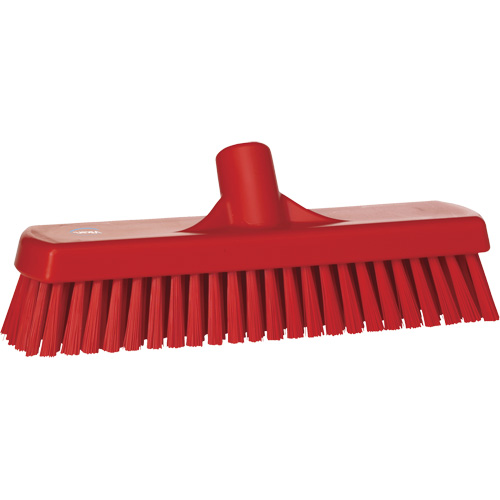 Brosse &agrave; r&eacute;curer pour planchers et murs, Crins Ferme, 12", Polyester, Rouge Dufferin Supply