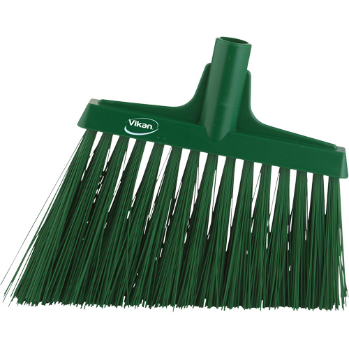 Angle Broom Head, X-Coarse Bristles, 12", Polyester, Green Dufferin Supply