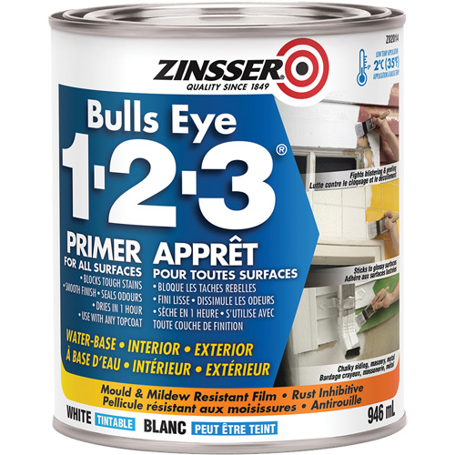 Bulls Eye 1-2-3&reg; Water-Base Primer, 946 ml, Can, White Dufferin Supply