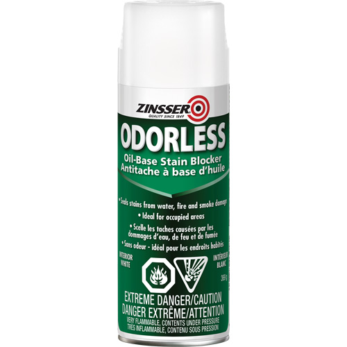 Appr&ecirc;t inodore &agrave; base d'huile qui bloque les taches, Blanc, Tr&egrave;s mat, Canette a&eacute;rosol Dufferin Supply