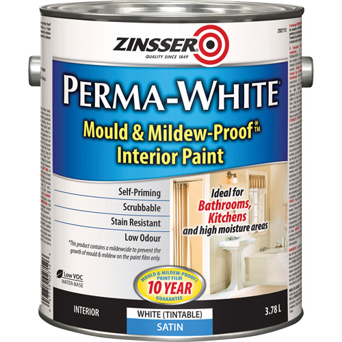 Perma-White&reg; Mold & Mildew-Proof Interior Paint, 3.78 L, Gallon, White Dufferin Supply