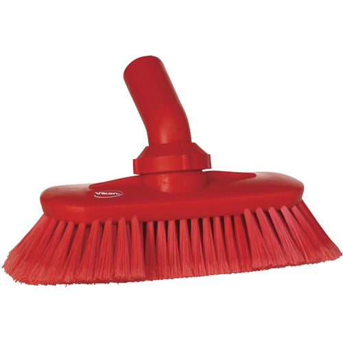 Angle-Adjustable Water-Fed Washing Brush, Soft Bristles, 9-1/4" Long, Red Dufferin Supply