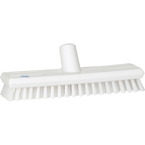Water-Fed Deck Scrub Brush, X-Coarse Bristles, 10-3/4", Polyester, White Dufferin Supply