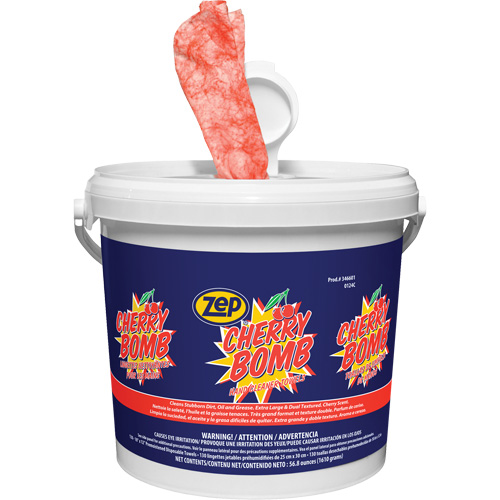 Lingettes nettoyantes surpuissantes pour les mains Cherry Bomb Dufferin Supply