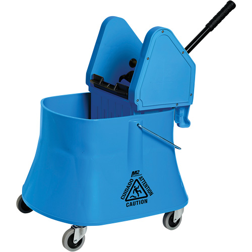 Champ Bucket & Wringer Combo, Down Press, 10 US Gal.(40 Quart), Blue Dufferin Supply