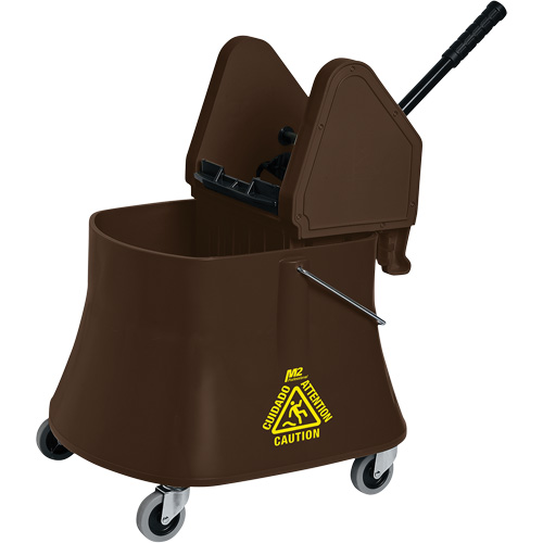 Champ Bucket & Wringer Combo, Down Press, 10 US Gal.(40 Quart), Brown Dufferin Supply