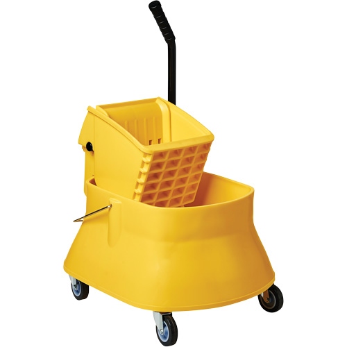Ensemble de seau pour vadrouille et essoreuse Champ, Pression lat&eacute;rale, 7,5 gal. US (30 pintes), Jaune Dufferin Supply