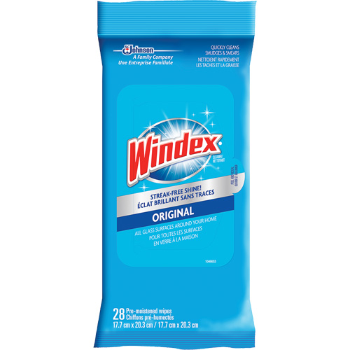 Lingettes nettoyantes pour verre et surfaces de Windex, Sachets Dufferin Supply
