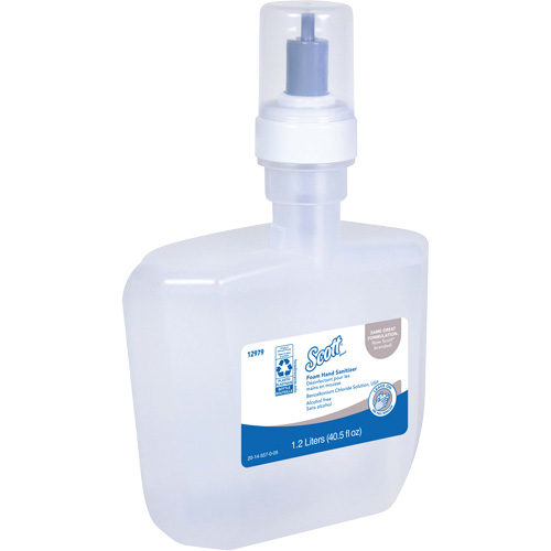 Scott&reg; Essential Alcohol Free Foam Hand Sanitizer, 1200 ml, Cartridge Refill, 0% Alcohol Dufferin Supply