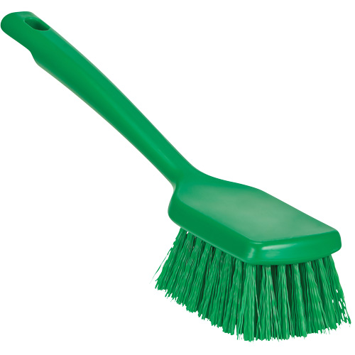 ColorCore Short Handle Brush, Stiff Bristles, 12" Long, Green Dufferin Supply