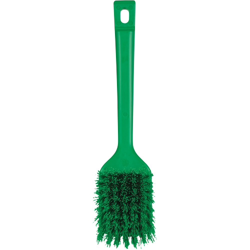 ColorCore Short Handle Brush, Stiff Bristles, 12" Long, Green Dufferin Supply