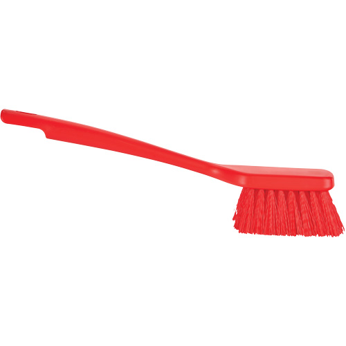 ColorCore Short Handle Brush, Stiff Bristles, 12" Long, Red Dufferin Supply