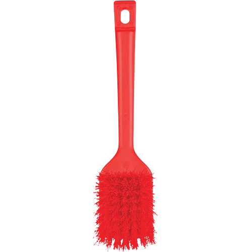 ColorCore Short Handle Brush, Stiff Bristles, 12" Long, Red Dufferin Supply
