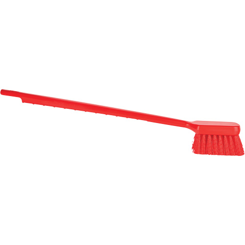 ColorCore Long Handle Brush, Stiff Bristles, 20" Long, Red Dufferin Supply