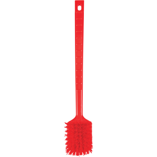 ColorCore Long Handle Brush, Stiff Bristles, 20" Long, Red Dufferin Supply