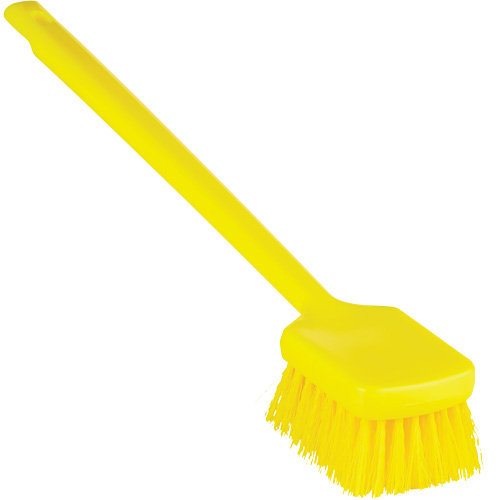 ColorCore Long Handle Brush, Stiff Bristles, 20" Long, Yellow Dufferin Supply