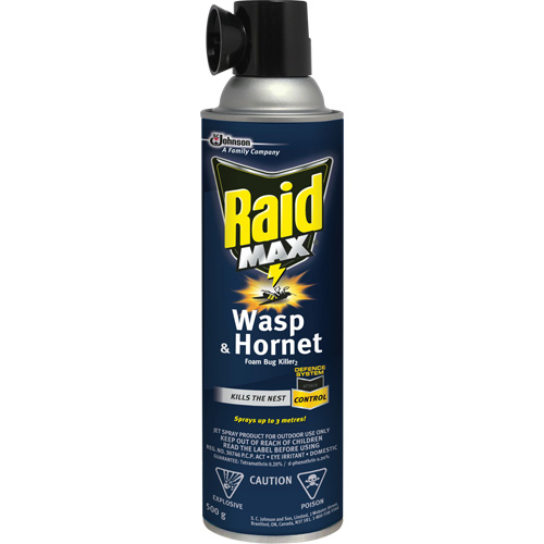 Mousse insecticide contre les gu&ecirc;pes et les frelons Raid Max, 500 g, Canette a&eacute;rosol, &agrave; base de solvant Dufferin Supply