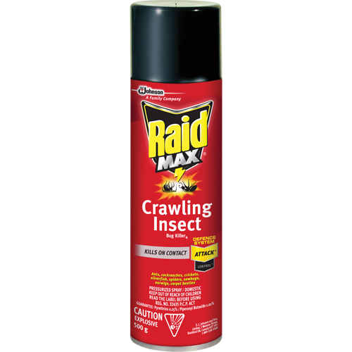 Insecticide contre les insectes rampants Raid Max, 500 g, Canette a&eacute;rosol, &agrave; base de solvant Dufferin Supply