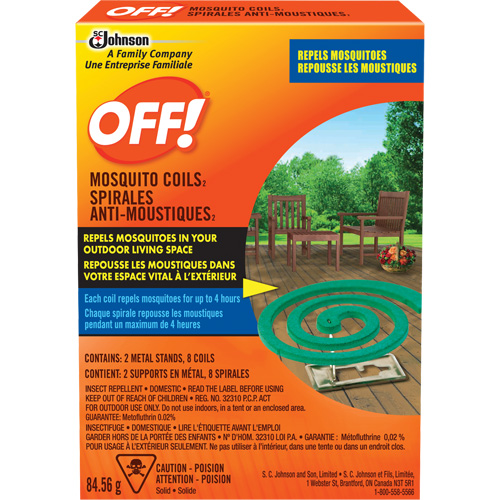 Spirales antimoustiques Off!, Sans DEET, Spirale,  Dufferin Supply