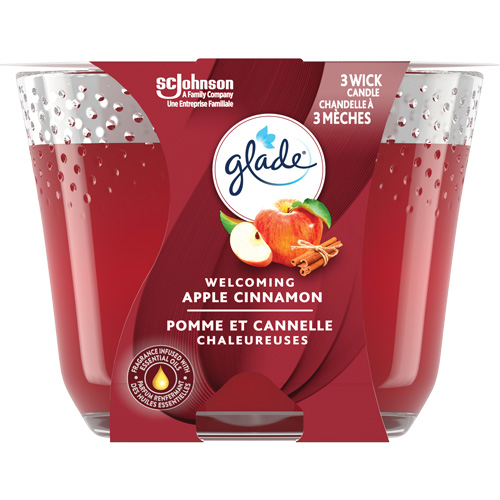 Chandelle &agrave; trois m&egrave;ches Glade, Pomme cannelle Dufferin Supply