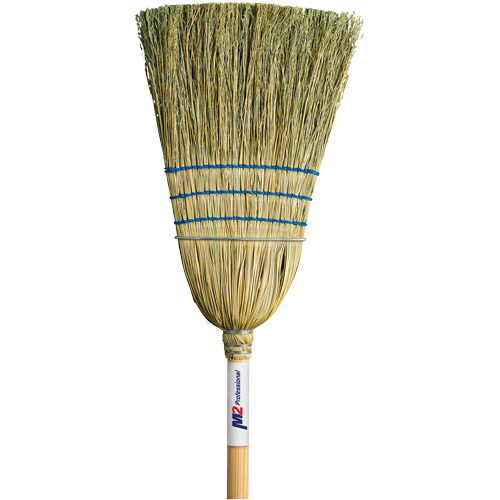 Balai de paille robuste, Trois cordes, Manche Bois Dufferin Supply