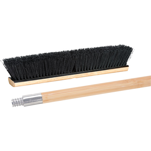 Balai-brosse avec manche &agrave; filetage m&eacute;tallique, 24", Moyen, Soies Tampico Dufferin Supply