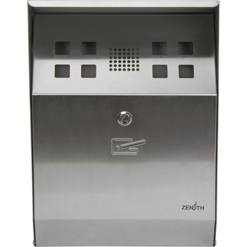 Smoking Receptacle, Wall-Mount, Stainless Steel, 1.6 Litres Capacity, 13-4/5" Height Dufferin Supply