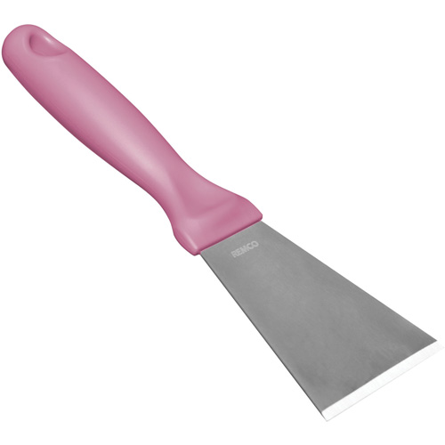 Large Stainless Steel Scraper, Pink, 3" W x 9" L Dufferin Supply