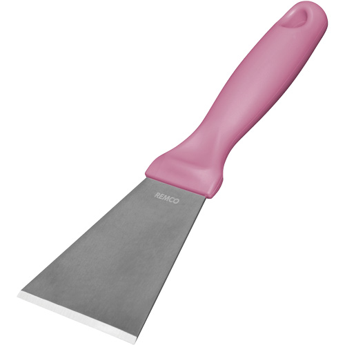 Large Stainless Steel Scraper, Pink, 3" W x 9" L Dufferin Supply