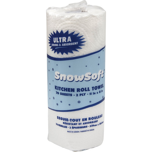 Snow Soft Premium Kitchen Towels, 2 Ply, 70 Sheets/Roll, 8" W, 11" L Dufferin Supply