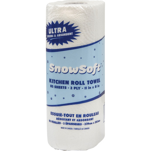 Snow Soft Premium Kitchen Towels, 2 Ply, 85 Sheets/Roll, 8" W, 11" L Dufferin Supply