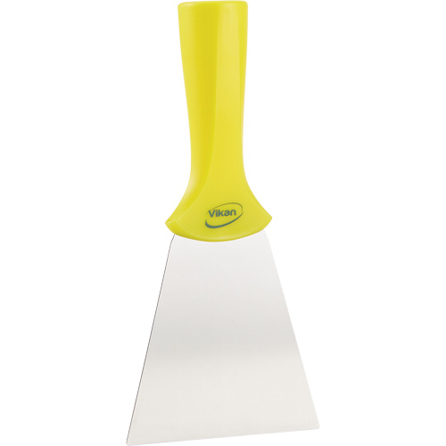 Handle-Mounted Stainless Steel Scraper, Yellow, 4" W x 8" L Dufferin Supply