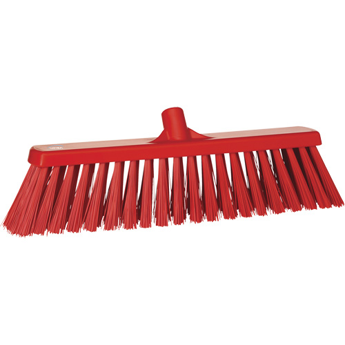 Heavy-Duty Push Broom, Stiff Bristles, 20", Polyester, Red Dufferin Supply