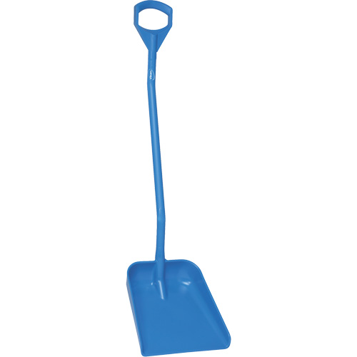 Ergonomic Large Blade Shovel, 51" Length, Plastic, Blue Dufferin Supply