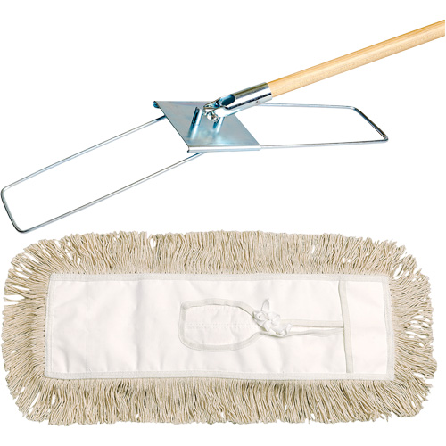 Break-Ezy Dust Mop System, Tie-On Style, Cotton, 36" L x 5" W Dufferin Supply