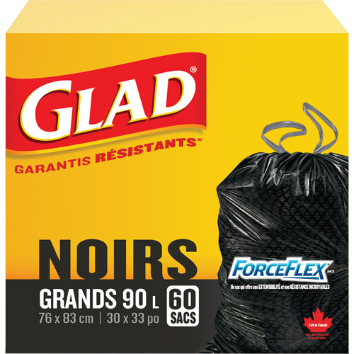 90L Garbage Bags, Regular, 30" W x 33" L, Black Dufferin Supply
