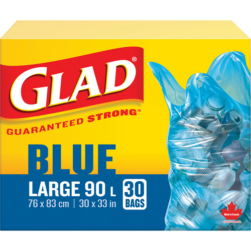 45L Recycling Bags, Regular, 30" W x 33" L, Blue Dufferin Supply