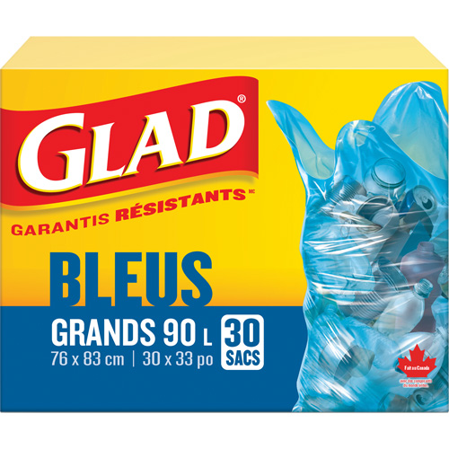 45L Recycling Bags, Regular, 30" W x 33" L, Blue Dufferin Supply