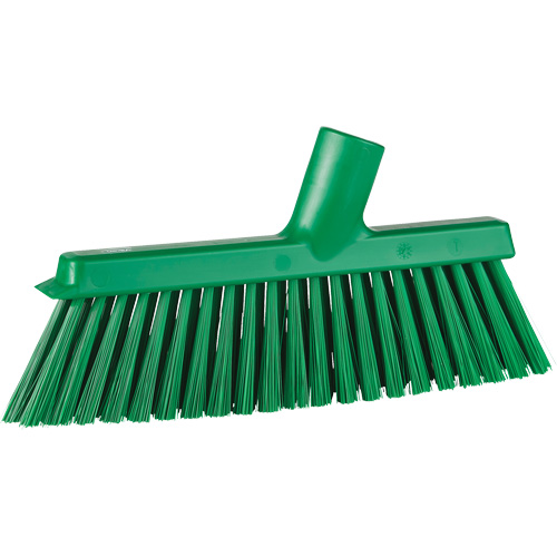 Balai biseaut&eacute; avec pas de vis inclin&eacute;, Crins Moyen, 10", Polyester, Vert Dufferin Supply